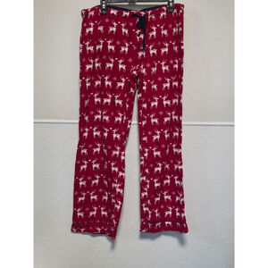 Women's Insomniax Red & White Reindeer Print Pajama Pants L